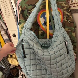 Free people Quilted carryall “sky” light blue  Women's Bag